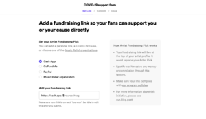 Está no ar o Artist Fundraising Pick - O Recurso de Doações do Spotify para Artistas
